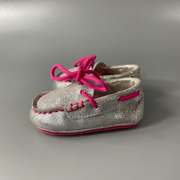 Cole Haan Toddler Silver Grant Driver Moccasins Size 2M - Picture 5 of 11